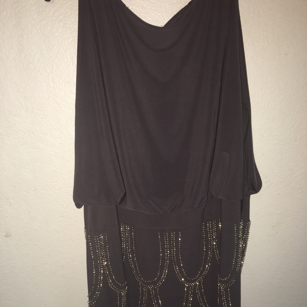 Gold sequined party dress